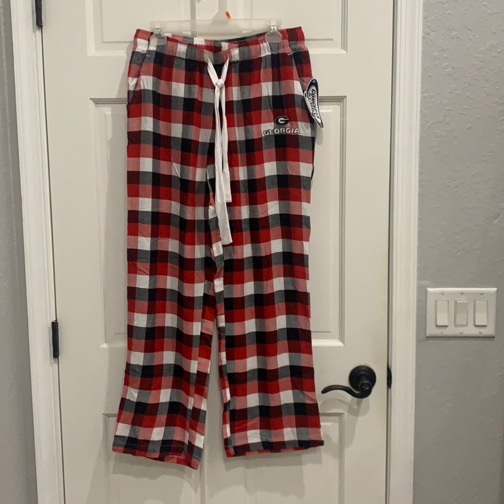 Men’s flannel Georgia bulldogs plaid pajama pants